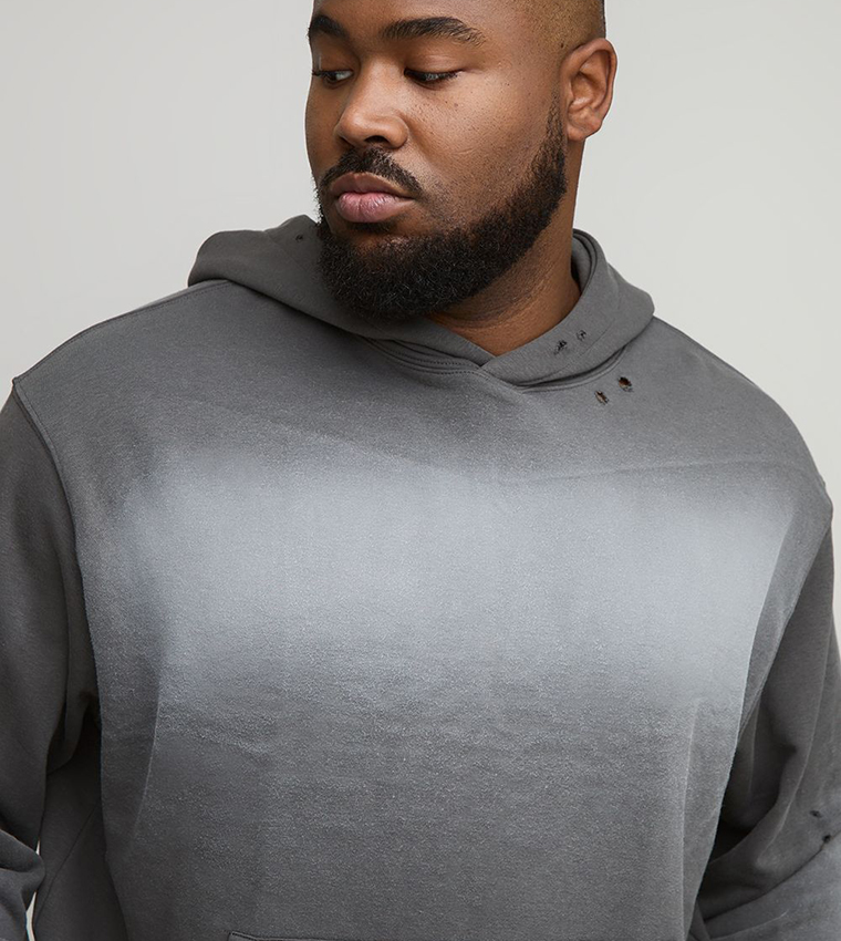 هودي أوفرسايز مغسول للمقاسات الكبيرة والطويلة