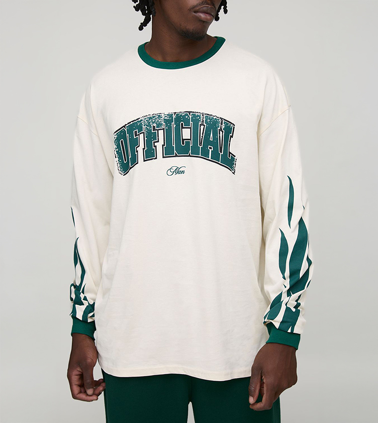 Tall Official Print Long Sleeves Oversized T-Shirt