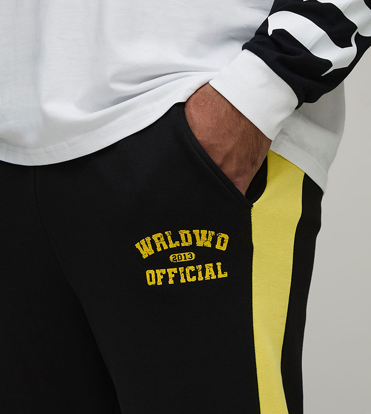Official Print Panel Straight Fit Sweatpants