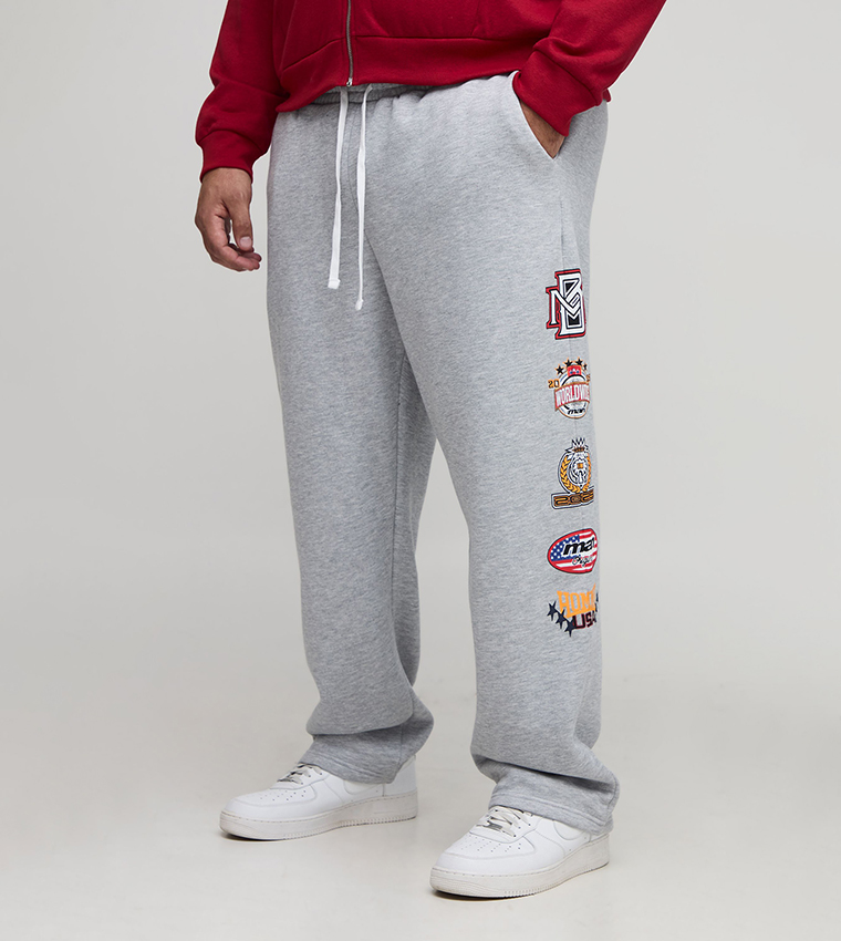 Baggy Fit Varsity Badge Print Sweatpants