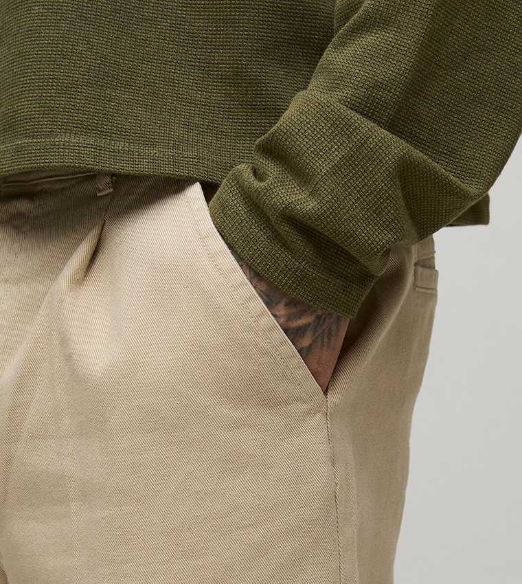 بنطال تويل مغسول للمقاسات الطويلة