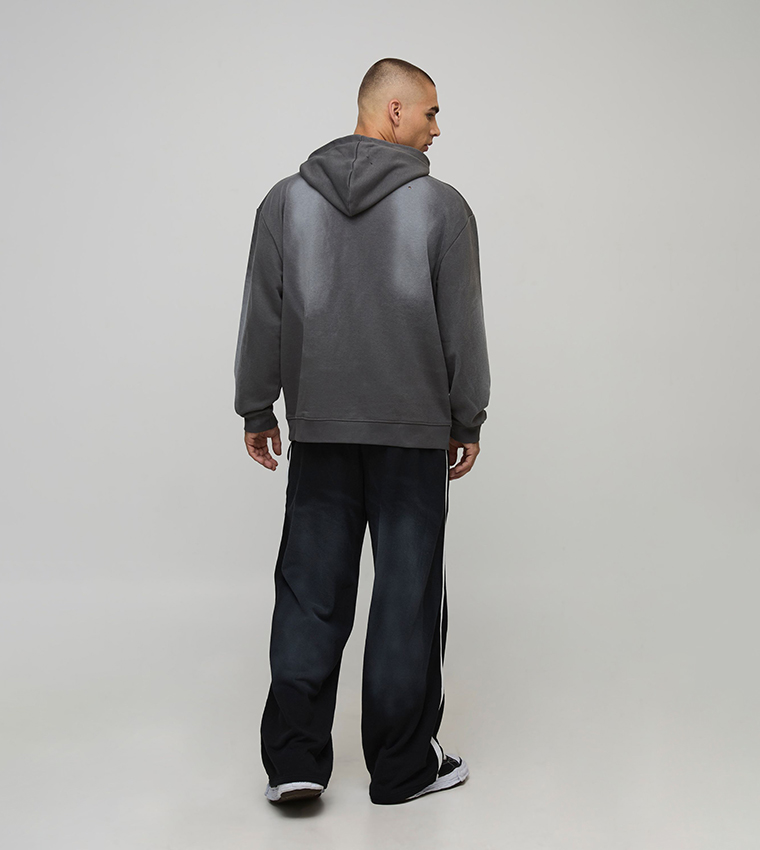 Sport Loopback Striped Washed Wide Leg Sweatpants