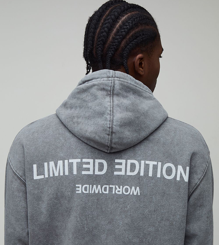 Limited Edition Washed Printed Oversized Hoodie