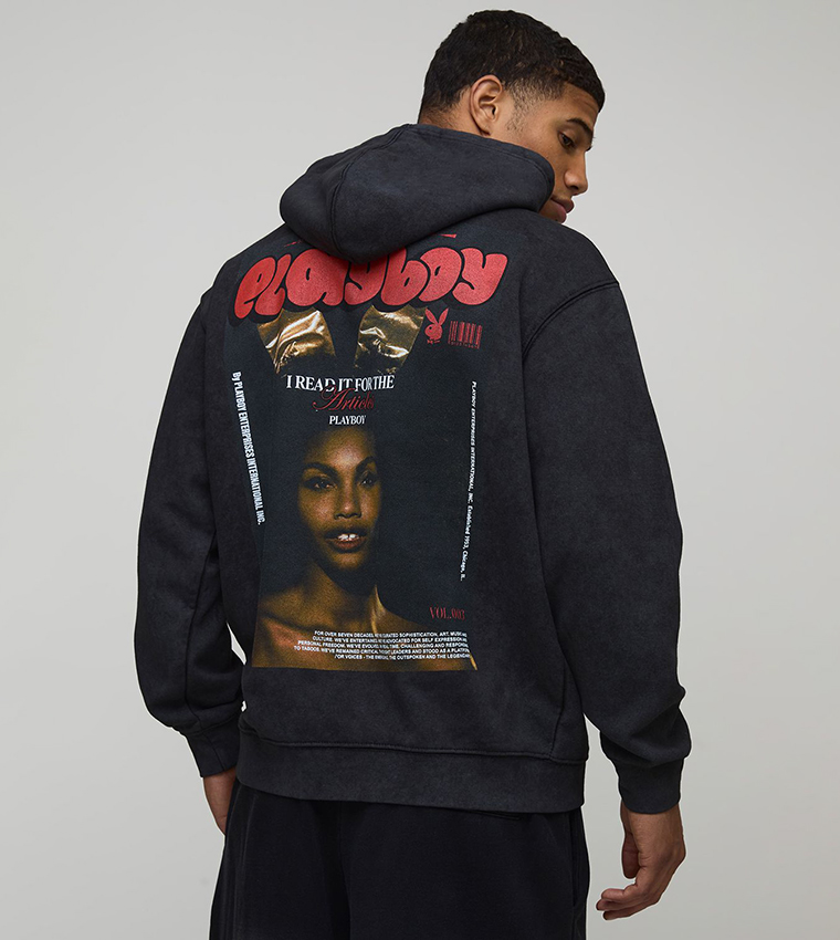 Playboy License Printed Oversized Hoodie