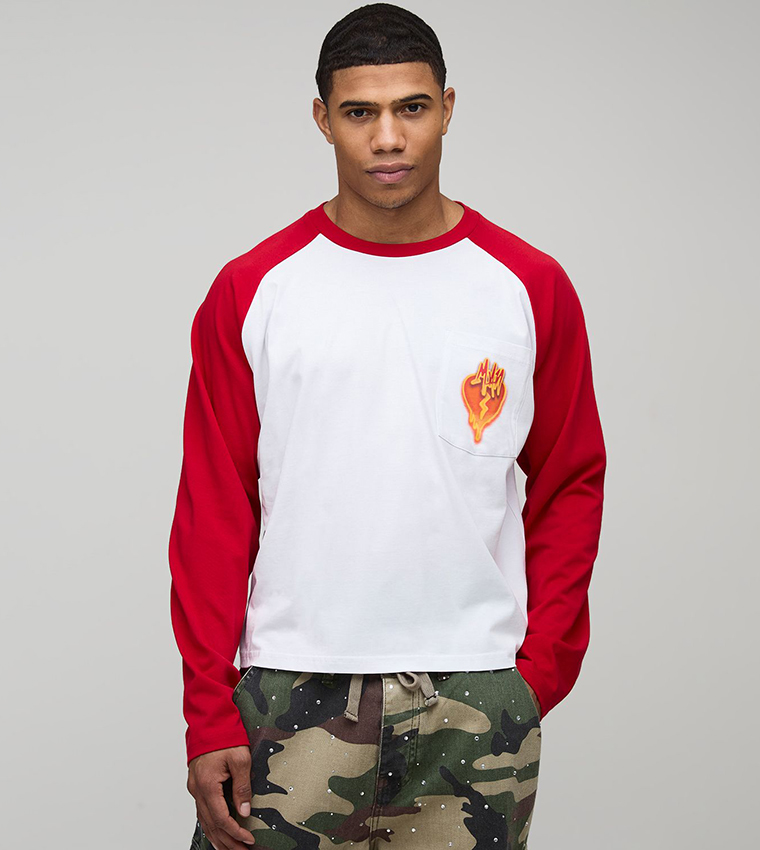 Graffiti Heart Printed Long Sleeves Boxy Fit T-Shirt