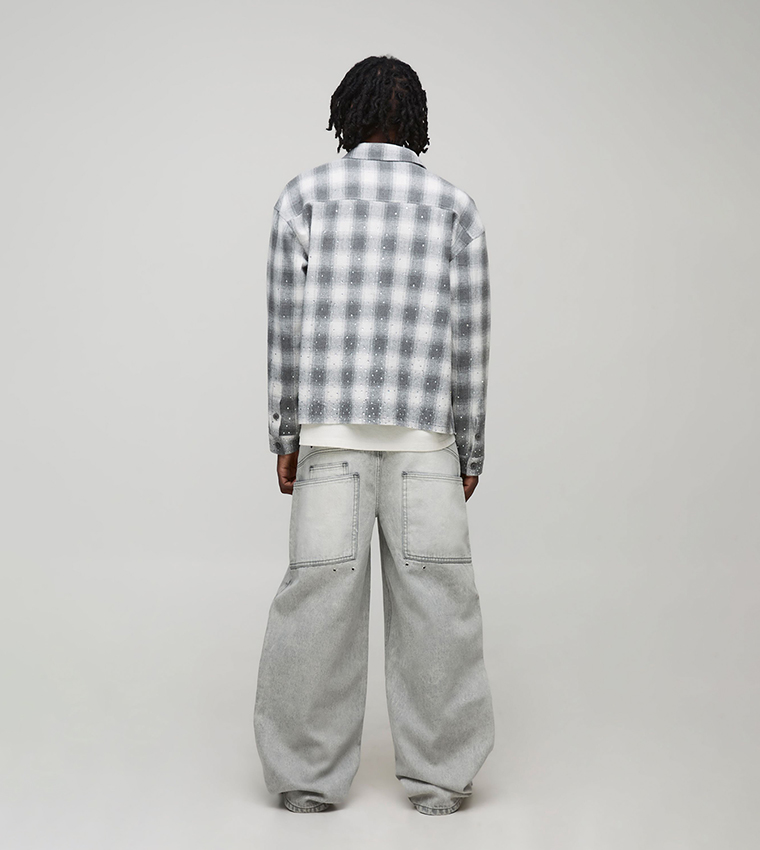 جينز كارغو واسع مغسول 