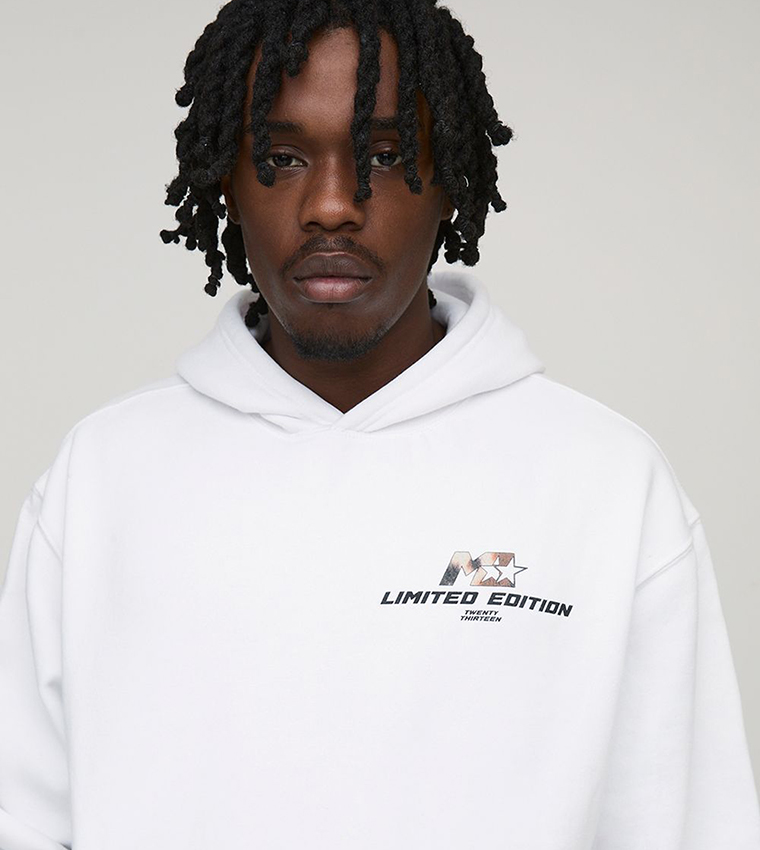 Tall Oversized M-Star Cow Print Hoodie