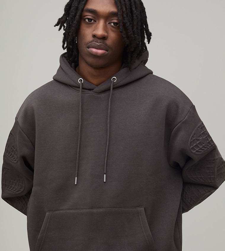 Worldwide Embossed Oversized Hoodie