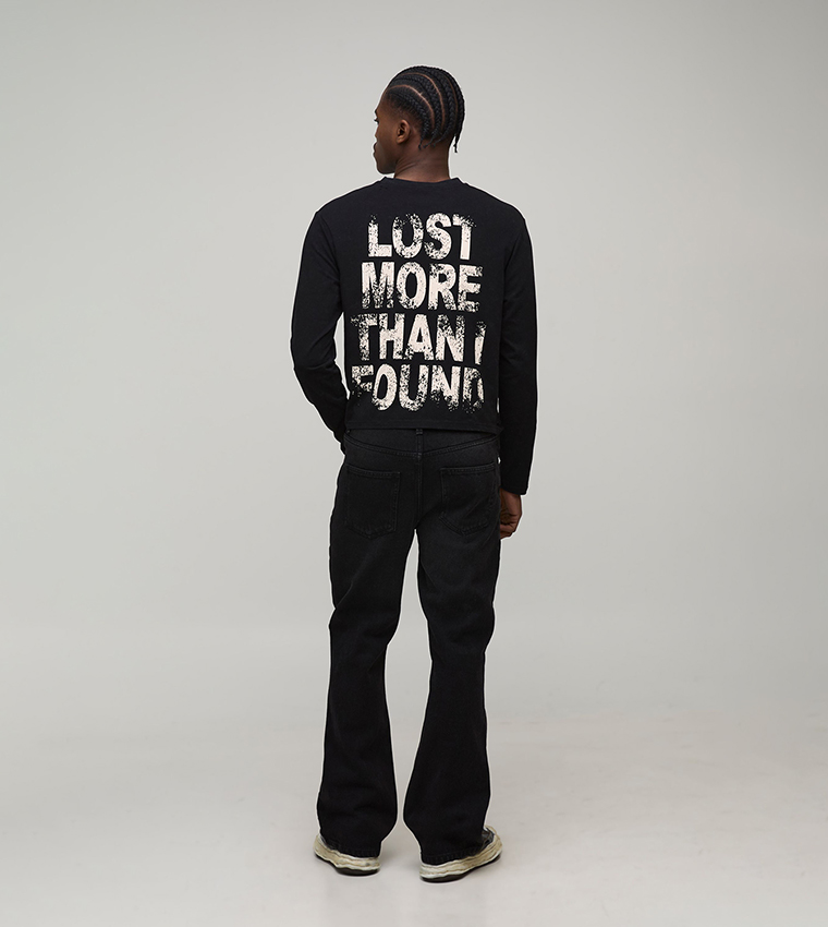 بنطلون جينز واسع مغسول 