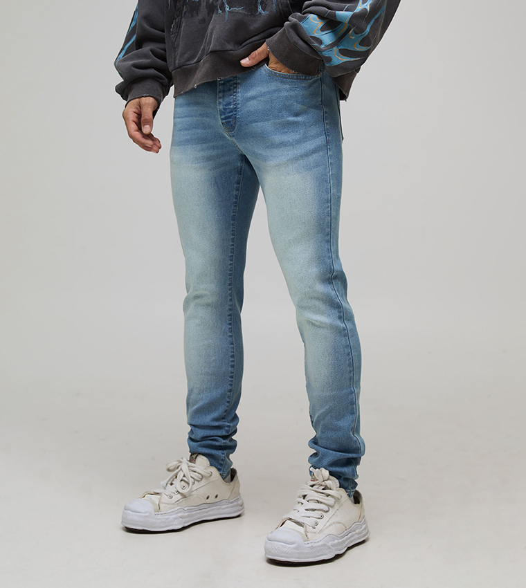 Washed Skinny Stretch Fit Jeans