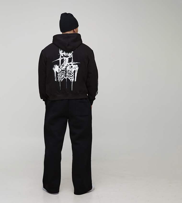 Wide Leg High Build Embroidered Sweatpants