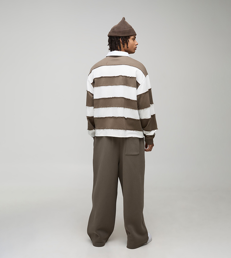 Double Waistband Wide Leg Sweatpants