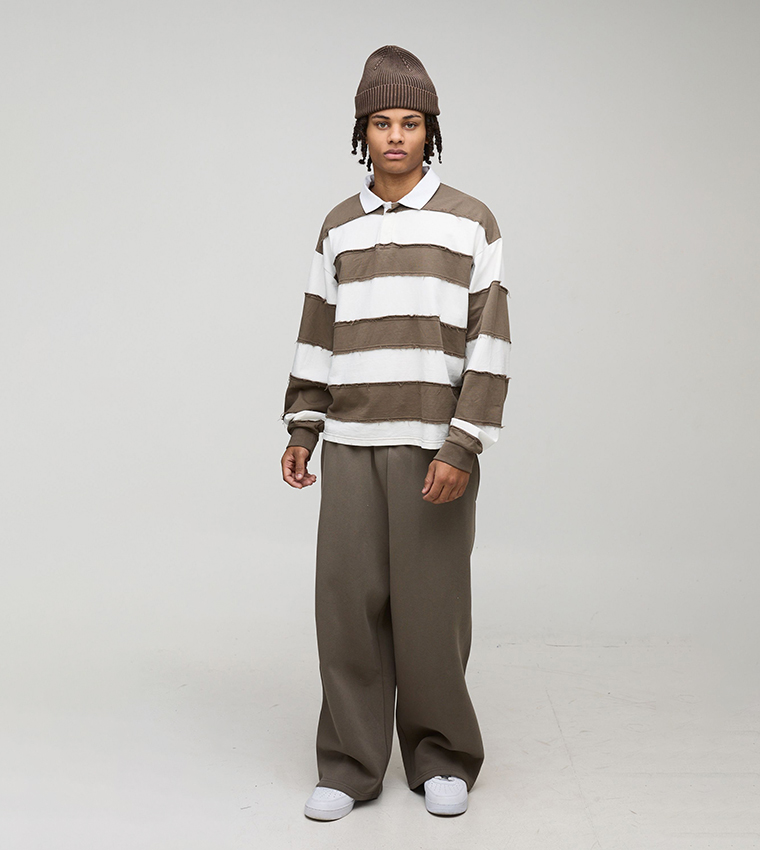 Double Waistband Wide Leg Sweatpants