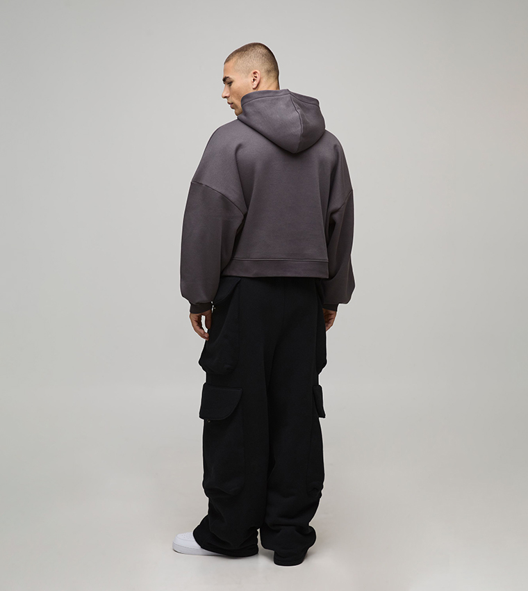 Moto Print Oversized Hoodie