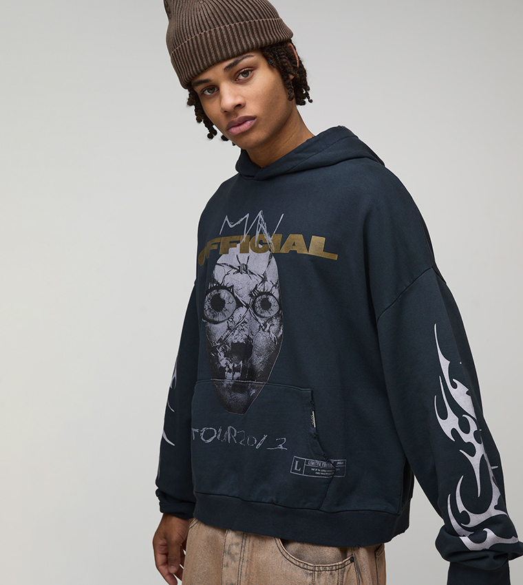 هودي أوفرسايز بطبعة 