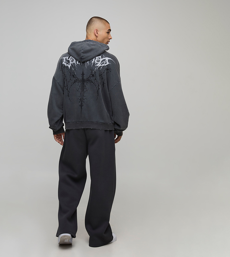 بنطلون رياضي واسع بطبعة 