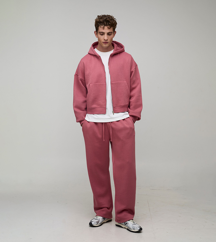 Drawstring Waist Straight Fit Sweatpants