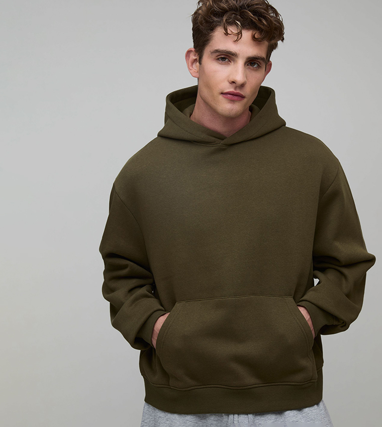 Solid Long Sleeves Oversized Hoodie