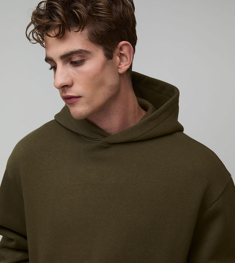 Solid Long Sleeves Oversized Hoodie