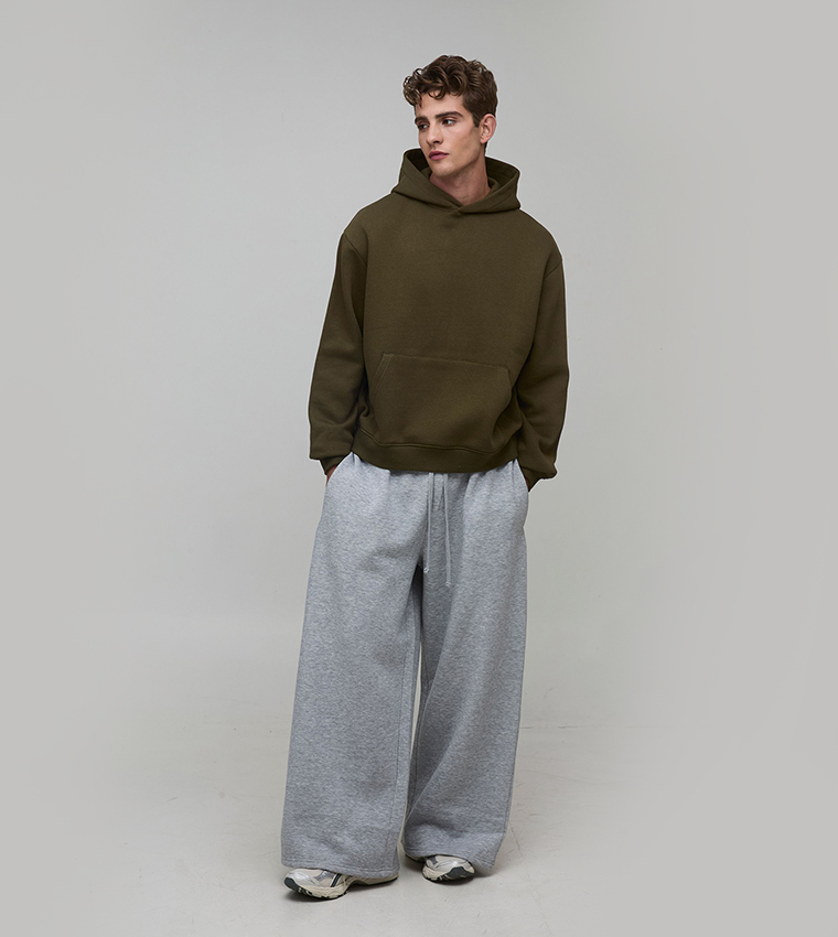 Solid Long Sleeves Oversized Hoodie