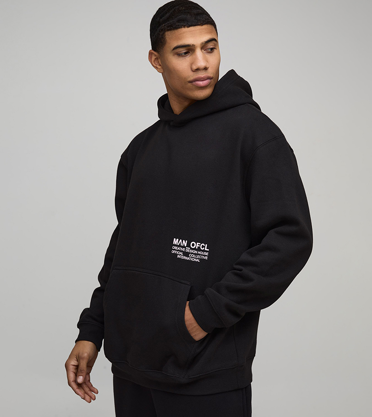 Ofcl Printed Long Sleeves Oversized Hoodie