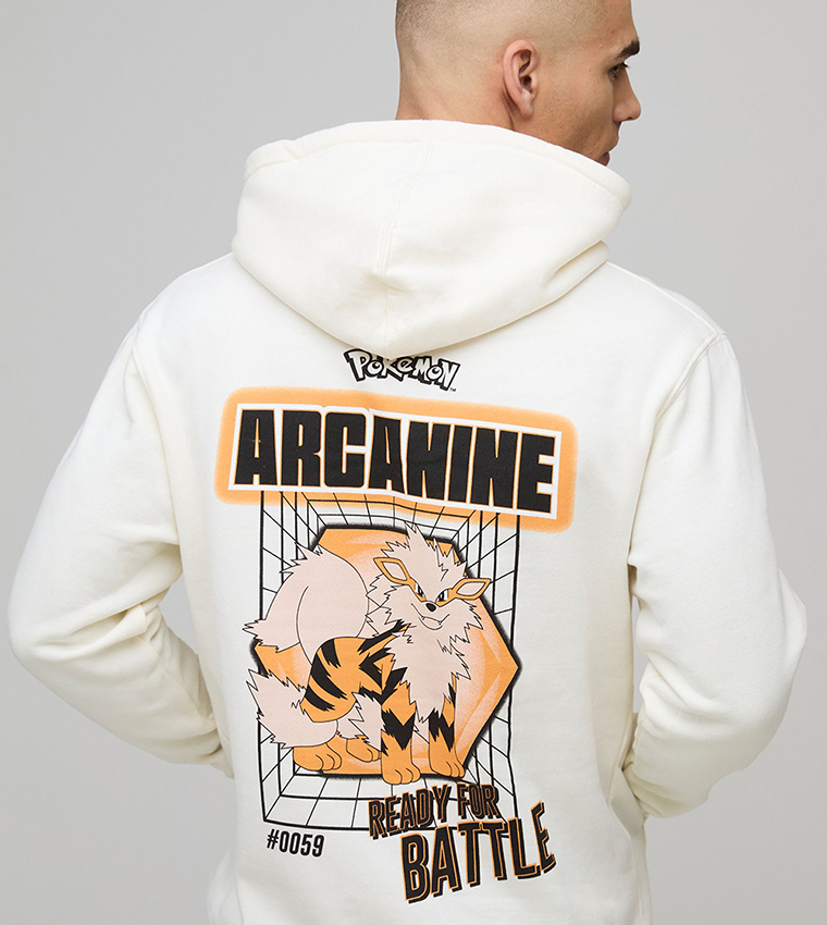 Regular Fit Pokemon Arcanine License Printed Hoodie
