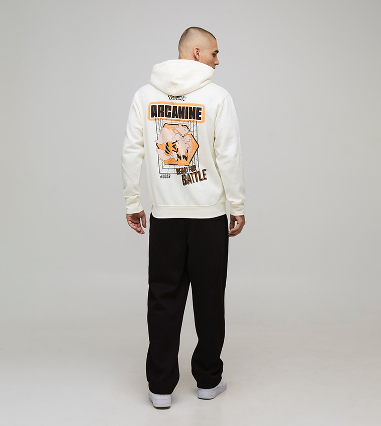 Regular Fit Pokemon Arcanine License Printed Hoodie