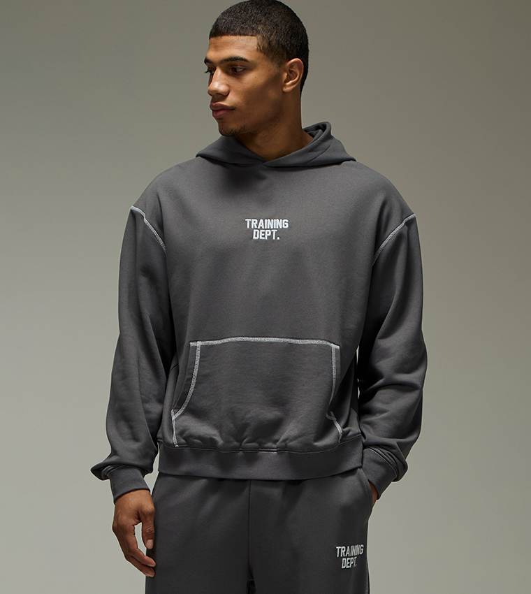 Training Dept Oversized Contrast Stitch Hoodie