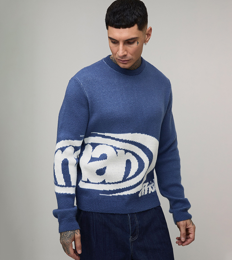 سويتر محبوك بقبة مستديرة للمقاسات الطويلة 