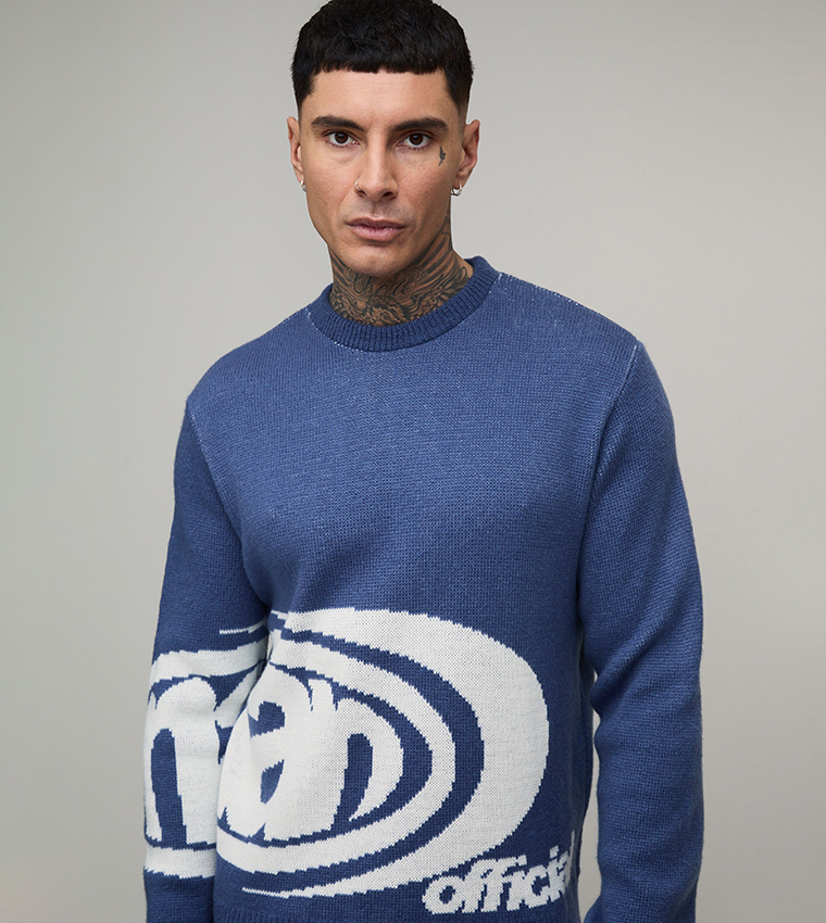 سويتر محبوك بقبة مستديرة للمقاسات الطويلة 