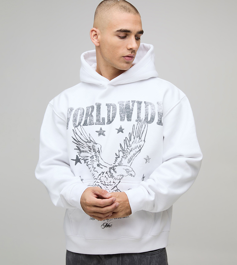 Worldwide Print Heavyweight Oversized Hoodie