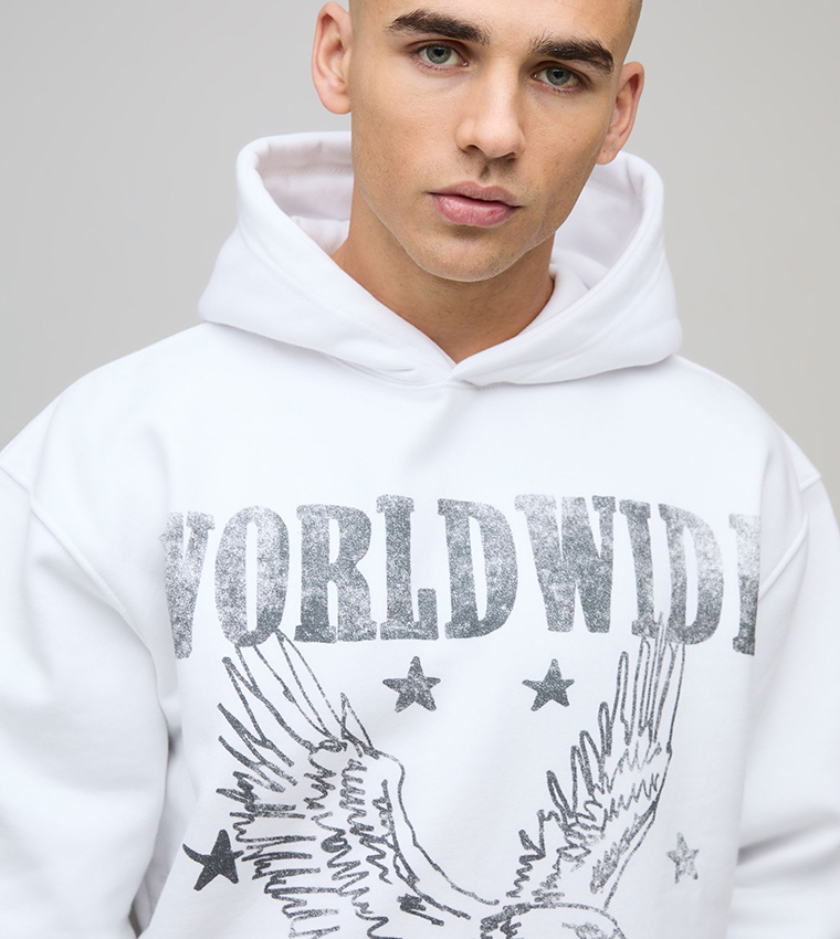 Worldwide Print Heavyweight Oversized Hoodie