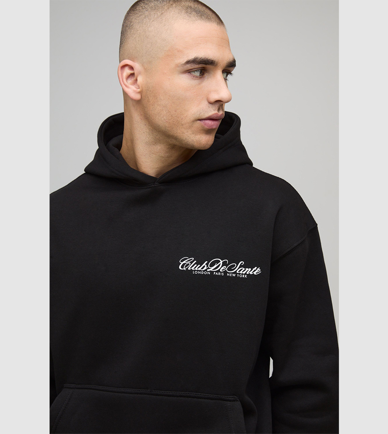 Club De Sante Printed Oversized Hoodie