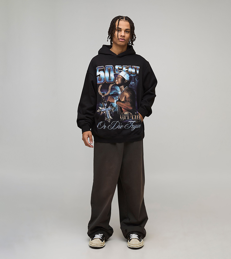 هودي اوفرسايز بطبعة 