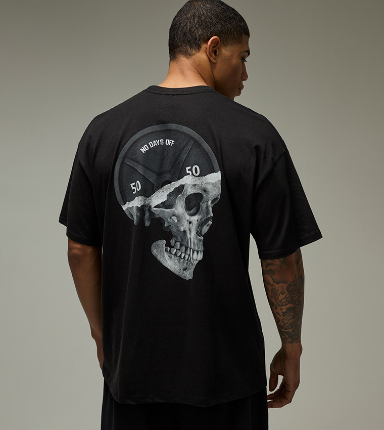 No Days Off Skull Oversized T-Shirt