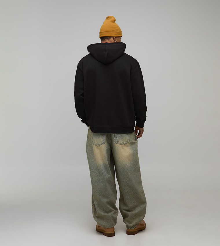 Worldwide Flame Printed Oversized Hoodie