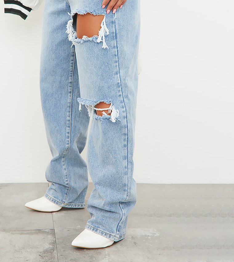 Open Knee Boyfriend Jeans