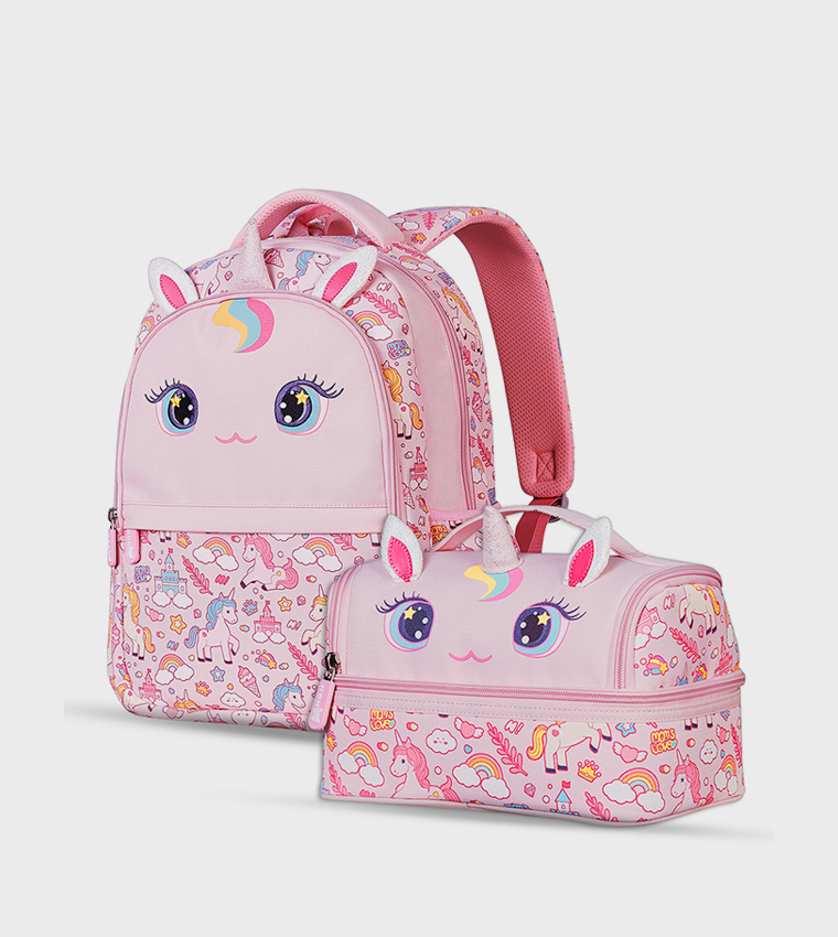 Unicorn Themed 16" School Bag with Lunch Bag Combo