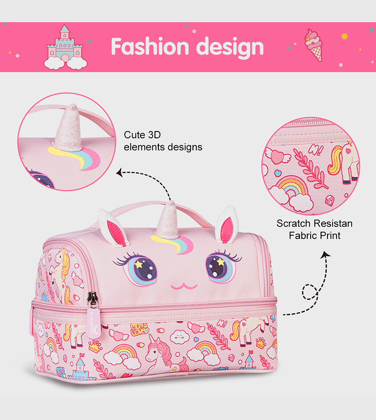 Unicorn Themed 16" School Bag with Lunch Bag Combo