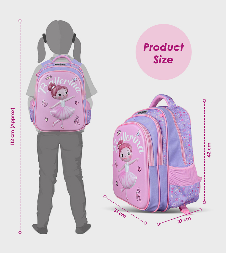 3D Printed 16.5" Trolley School Bag - Ballerina