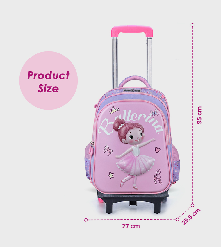 3D Printed 16.5" Trolley School Bag - Ballerina