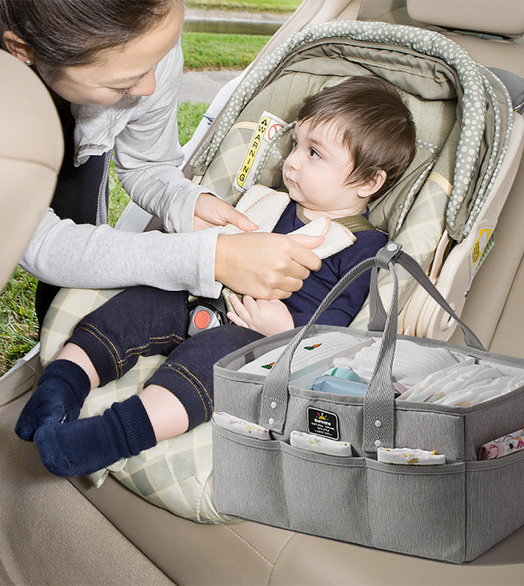 Diaper Bag With USB + Diaper Caddy