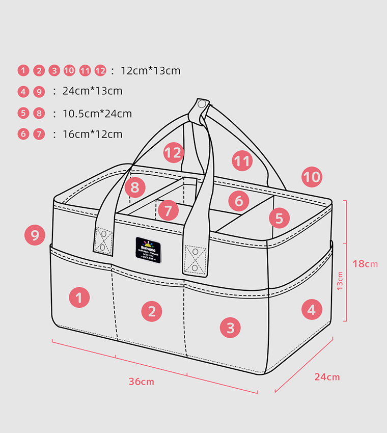 Diaper Bag With USB + Diaper Caddy