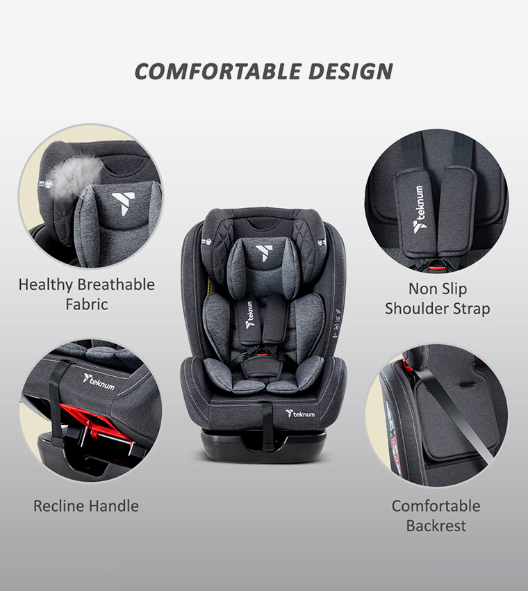 Teknum Evolve 2 Car Seat with Dad's Diaper Hand Bag (0-12yrs)