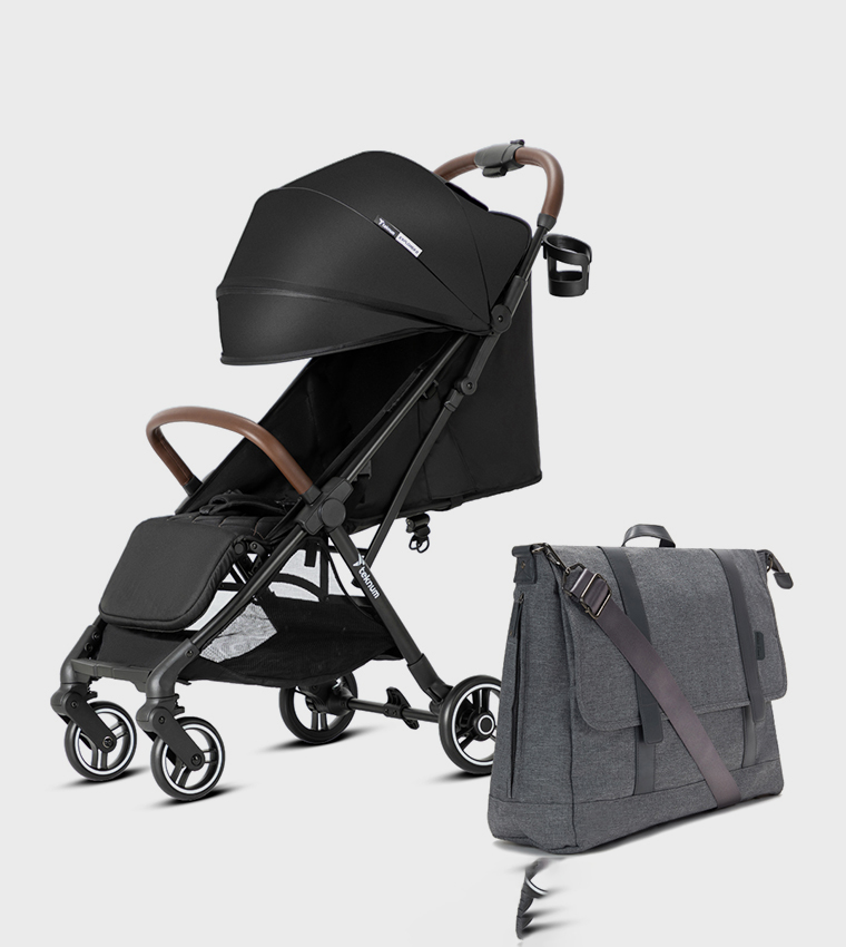 Teknum Travel Explorer 2 Auto Fold Stroller with Dad's Diaper Hand Bag
