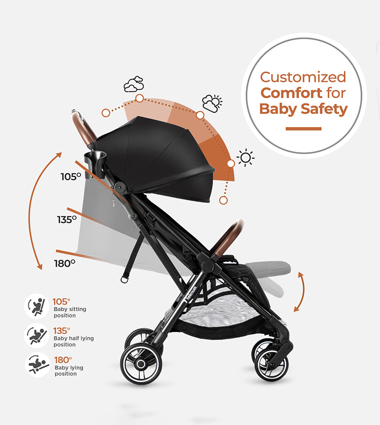 Teknum Travel Explorer 2 Auto Fold Stroller with Dad's Diaper Hand Bag
