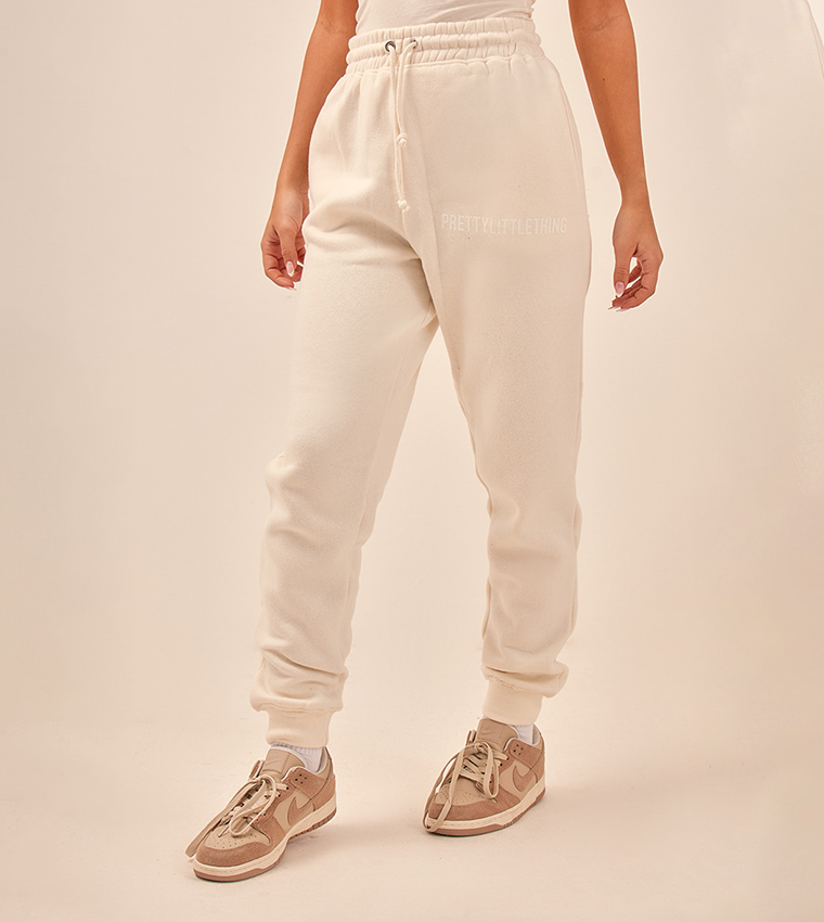 High Waisted White Joggers Pretty Little Thing Buy