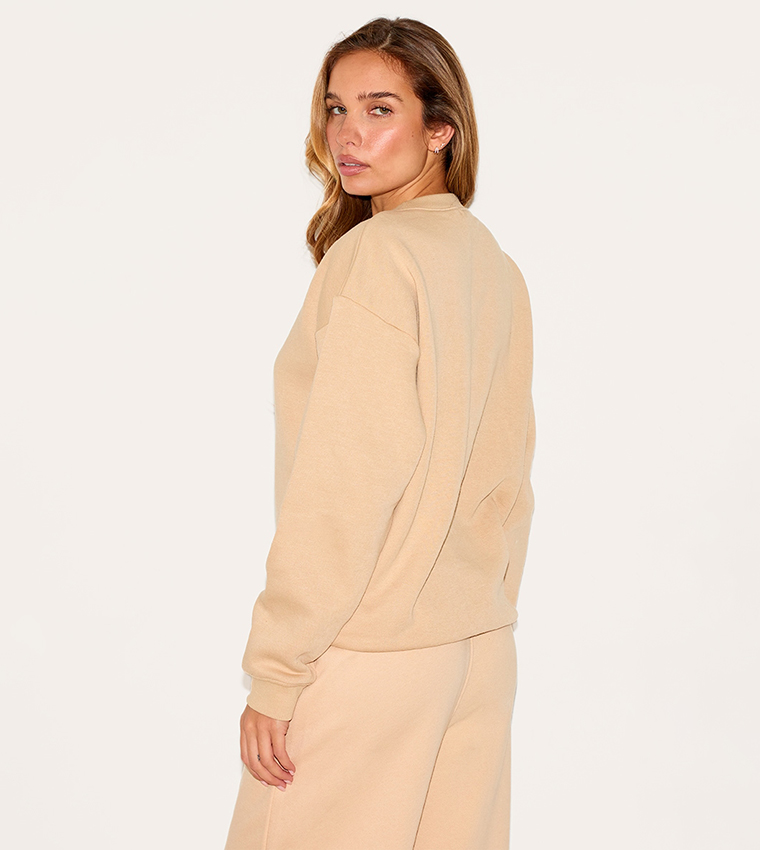 Solid Oversized Fit Sweatshirt