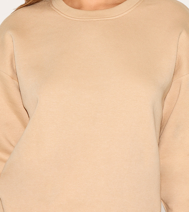Solid Oversized Fit Sweatshirt