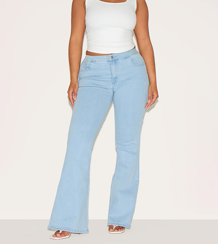 Shape Lace Up Back Flared Jeans